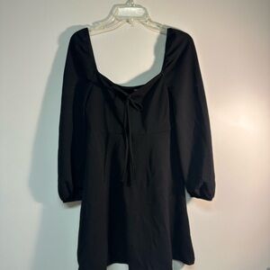 SHEIN Black Puff Sleeve Dress